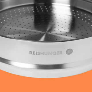 Unbeschichteter Edelstahl Wok mit Dämpfeinsatz 30 cm